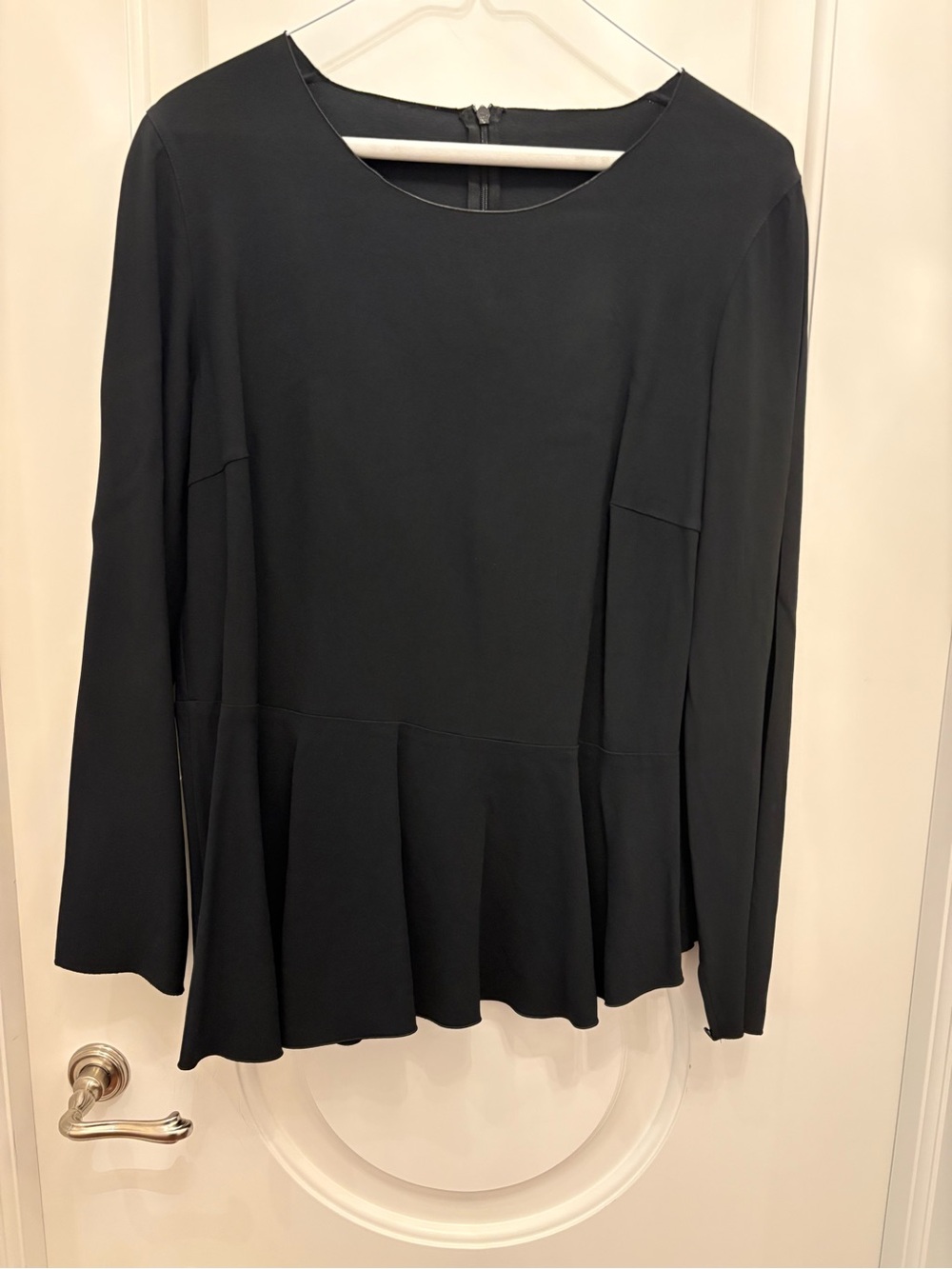 Akris Black Long-Sleeve Peplum